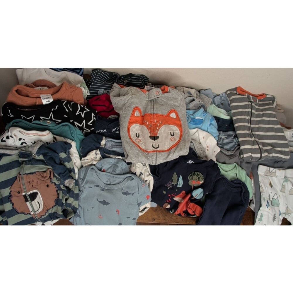 Baby Boy Clothes Lot 41 Pc Newborn Carter’s Gerber & Cloud Island